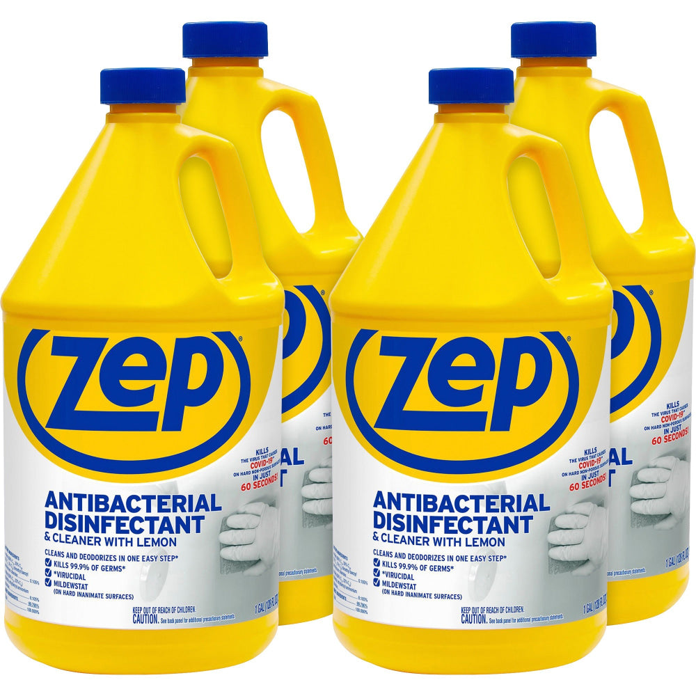 Zep Antibacterial Disinfectant and Cleaner, 128 fl oz (4 quart), 4 / Carton