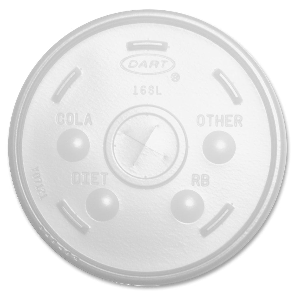 Dart Translucent Slotted Foam Cup Lids - Translucent - 100/Pack - 10 / Carton