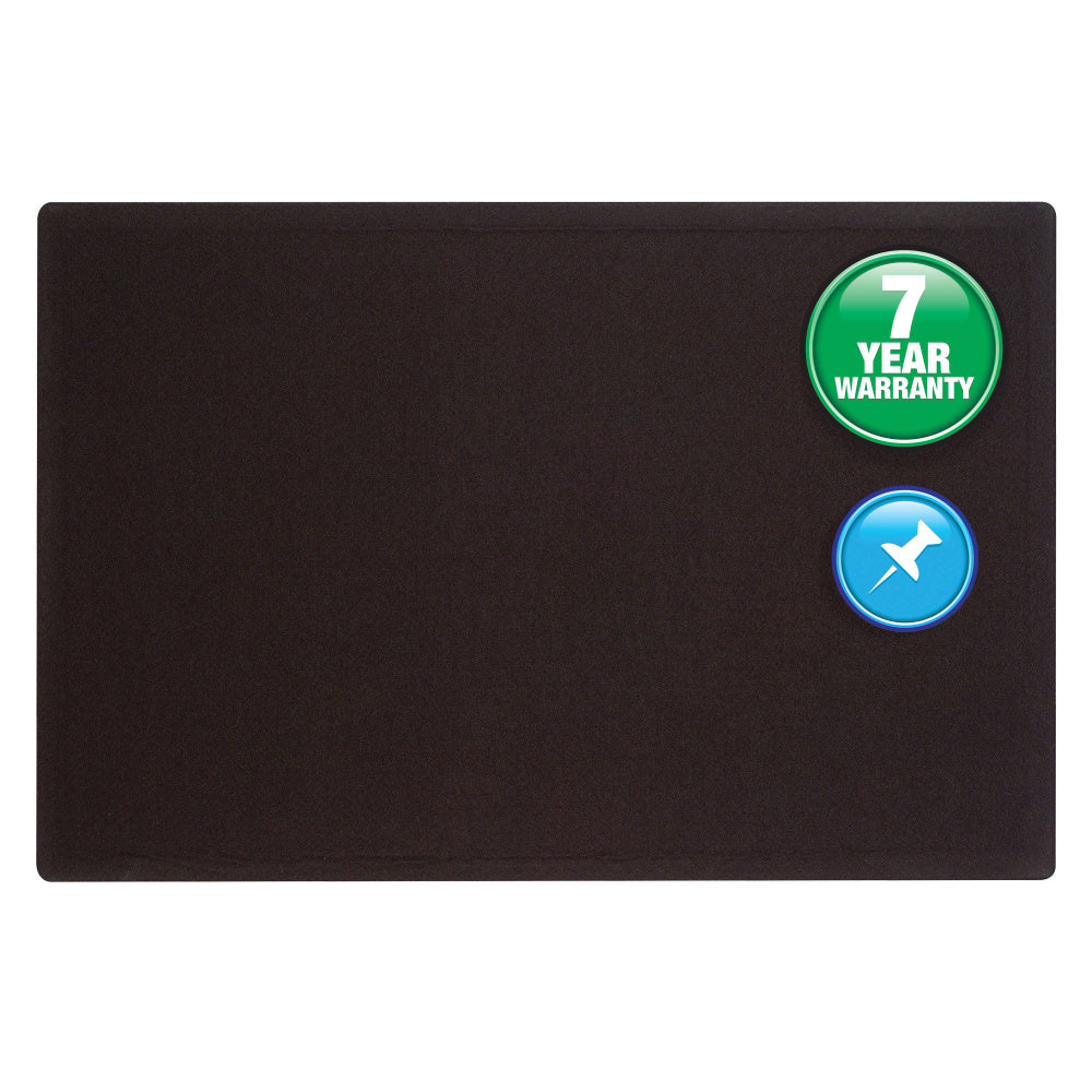 Quartet Oval Office Unframed Fabric Bulletin Board, 36in x 24in, Black