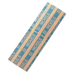 PAP-R Flat Coin Wrappers - Total $2.00 in 40 Coins of 5cents Denomination - Heavy Duty - Paper, Kraft - Blue, 1000/Pack