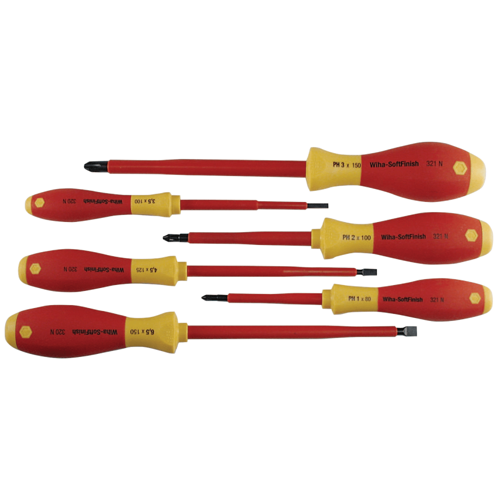 Wiha Tools Insulated Tool Sets, Phillips; Slotted, Metric, 6 per set