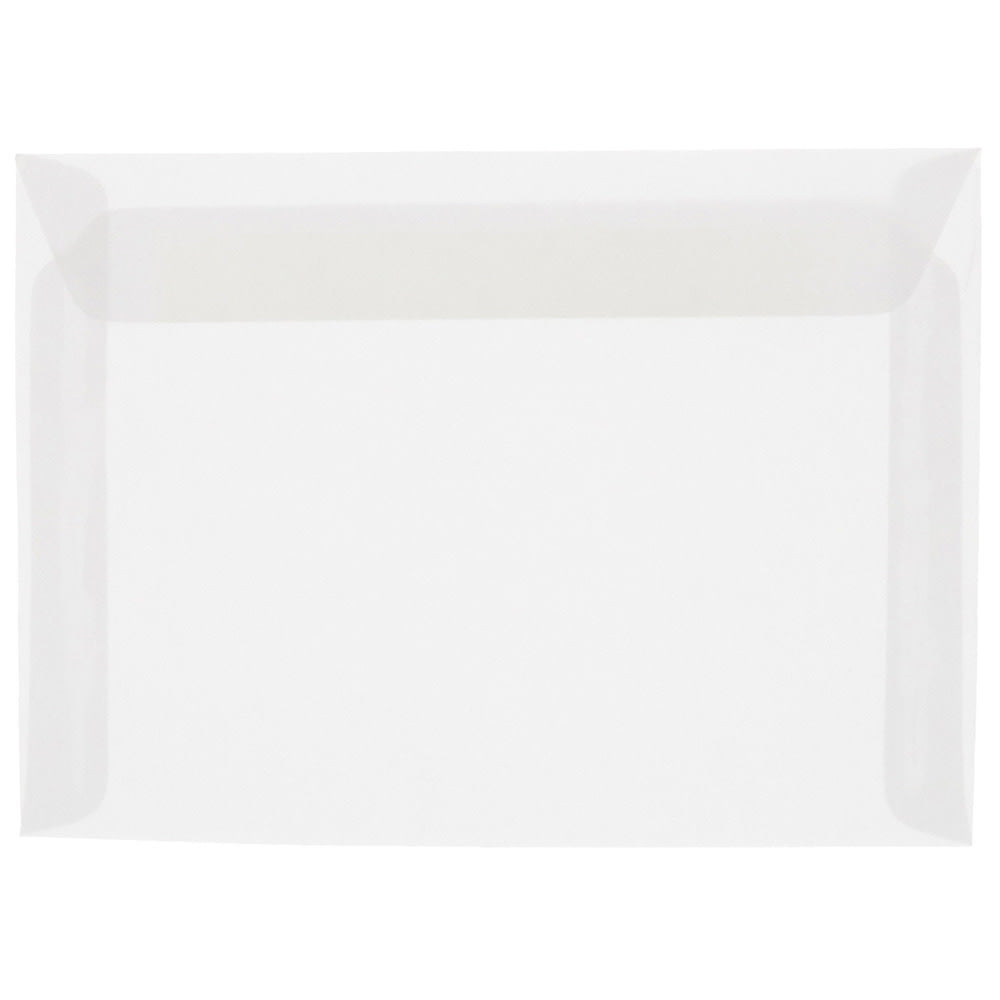 JAM Paper Open-End 10in x 13in Catalog Envelopes, Gummed Closure, Clear, Pack Of 10