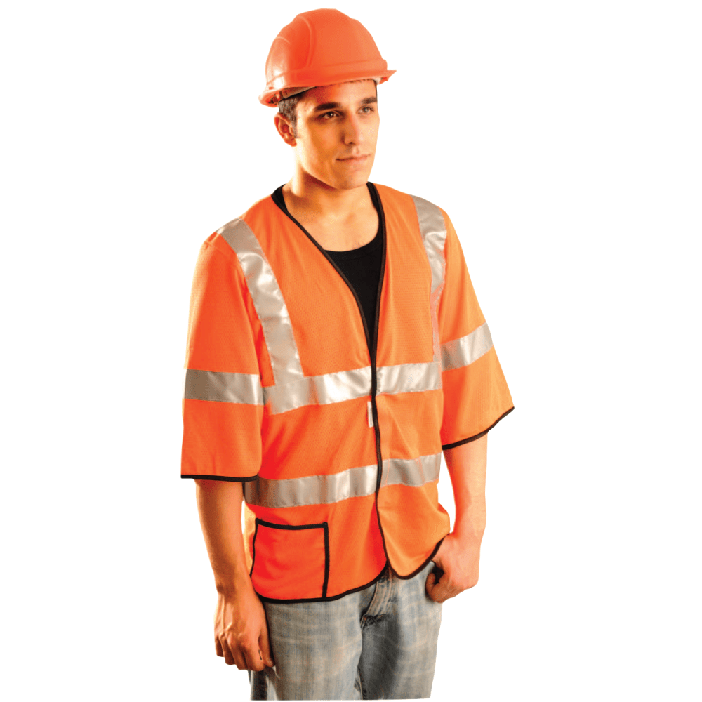 Class 3 Mesh Vests with 3M Scotchlite Reflective Tape, Medium, Hi-Viz Yellow