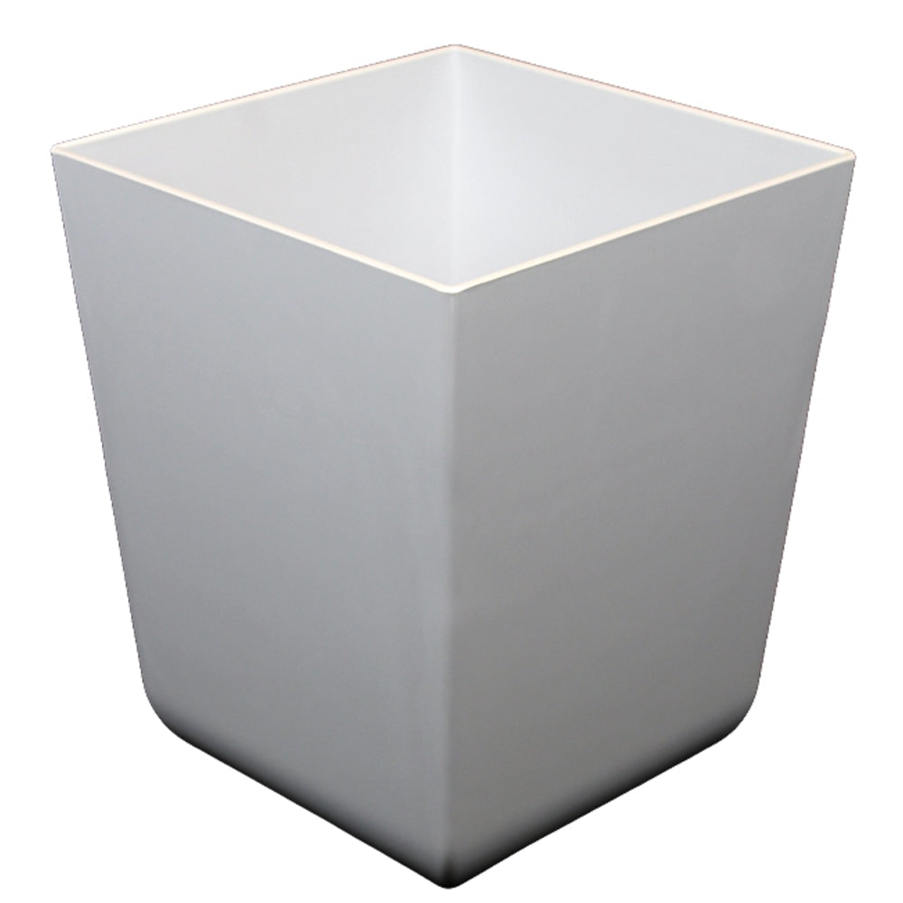 Hospitality Source Del Mar Bathroom Set Melamine Waste Bins, 12-Quart, White, Set Of 8 Bins