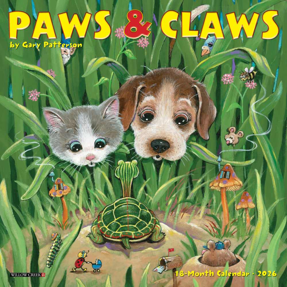 2026 Willow Creek Press Monthly Mini Wall Calendar, 7in x 7in, Paws & Claws by Gary Patterson, January To December, 53706