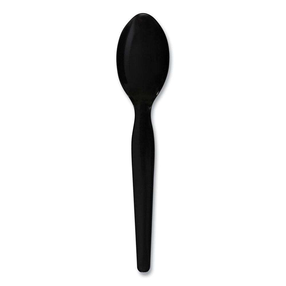 Boardwalk Heavyweight Polystyrene Cutlery, Teaspoon, 6-3/16inL, Black, Carton Of 1,000 Spoons
