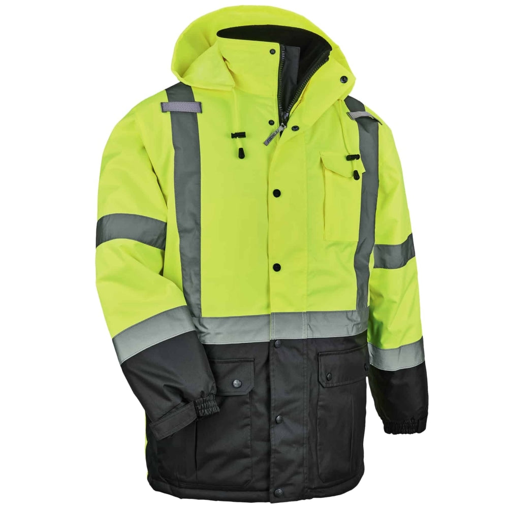 Ergodyne GloWear 8384 Type R Class 3 Polyester Thermal Parka, X-Large, Lime