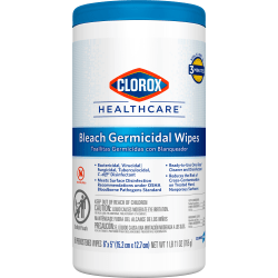 Clorox Healthcare Germicidal Wipes With Bleach, Unscented, 6in x 5in, Pack Of 150 Wipes