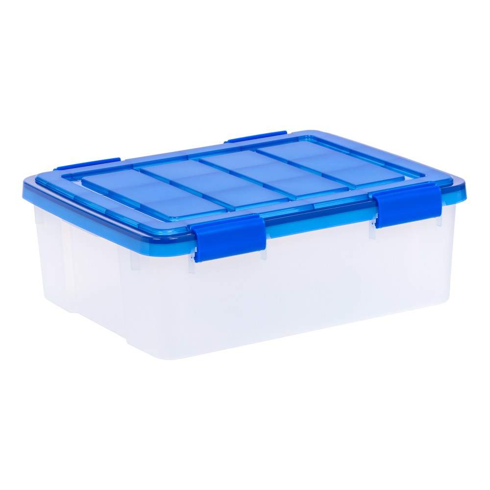 Iris Ultimate WeatherPro Storage Boxes, 19-5/8inL x 16-3/16inW x 14-1/4inH, 26.5 Qt, Clear