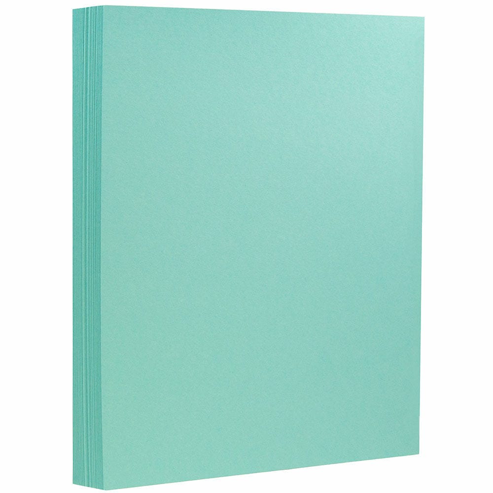JAM Paper Card Stock, Turquoise Blue, Letter (8.5in x 11in), 130 Lb, Pack Of 25