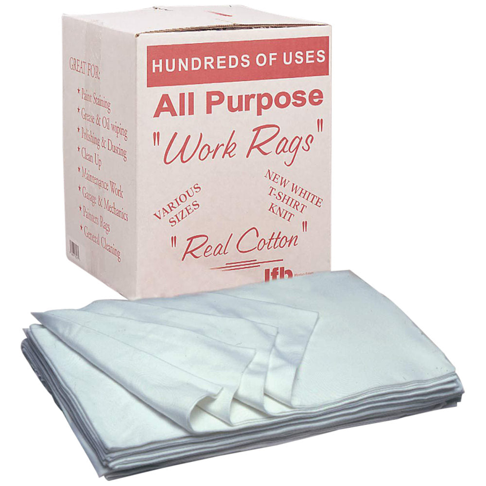 SKILCRAFT Cotton Wiping Rags, White, 5 Lb