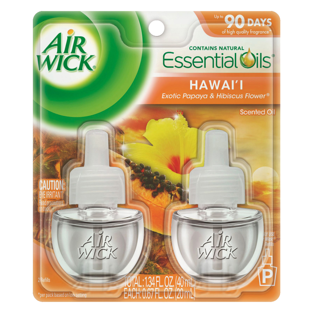 Air Wick Papaya Scented Oil - Oil - 0.7 fl oz- Hawaii Exotic Papaya, Hibiscus Flower - 60 Day - 12 / Carton