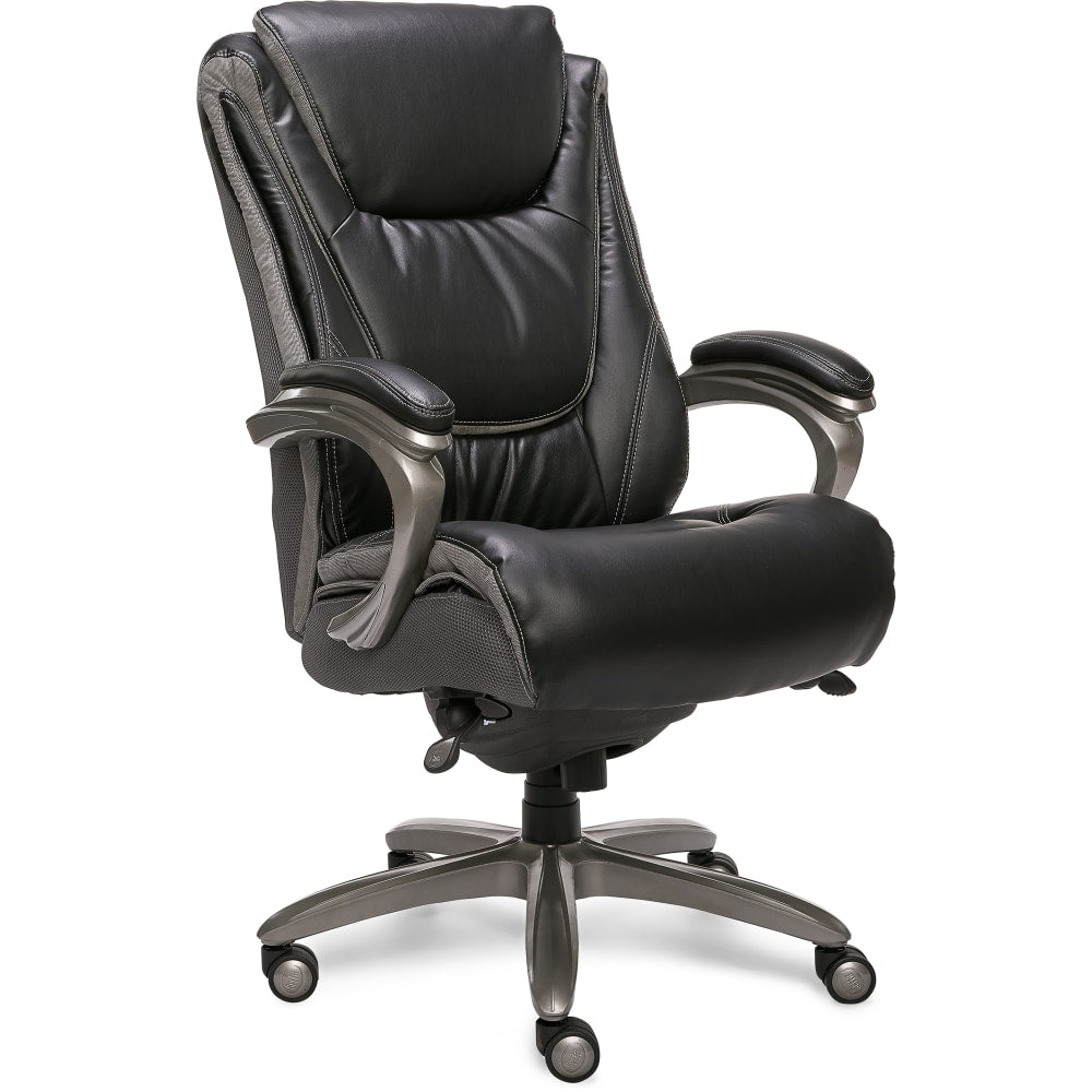 Serta Baxter Big & Tall Ergonomic Bonded Leather High-Back Chair, Black/Gray