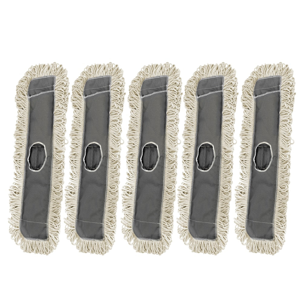 Alpine Cotton Dust/Dry Mop Replacement Heads, 24in, White, Pack Of 5 Heads