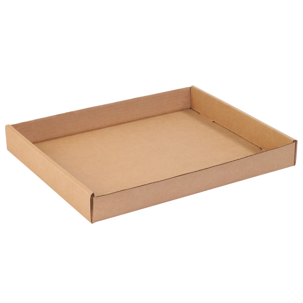 Partners Brand Corrugated Trays, 1 3/4inH x 12inW x 15inD, Kraft, Pack Of 50