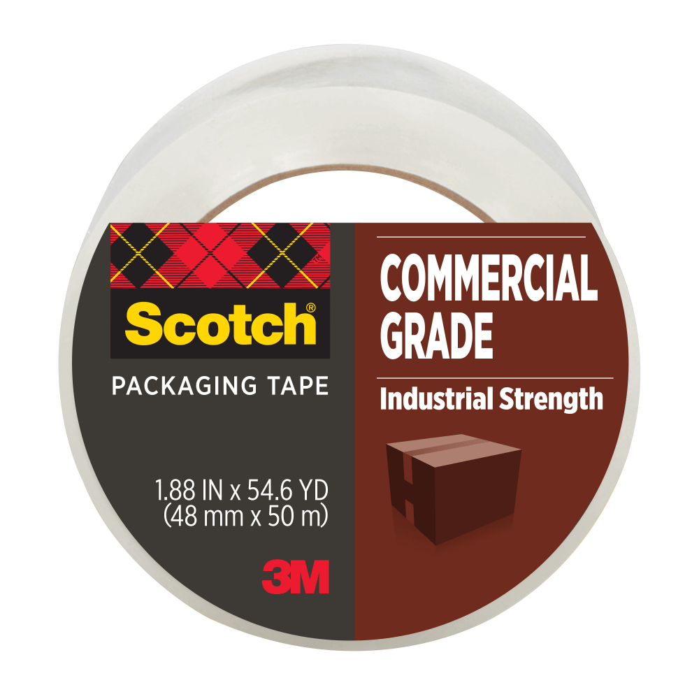 Scotch Commercial Shipping Packaging Tape, 1.88 in x 54.6 yd, 48 Tape Rolls, Designed for Packing, Shipping and Mailing, Guaranteed to Stay Sealed