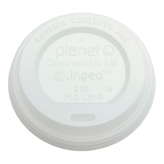 StalkMarket Planet+ Compostable Hot Cup Lids, 8 Oz, White, Pack Of 1000 Lids
