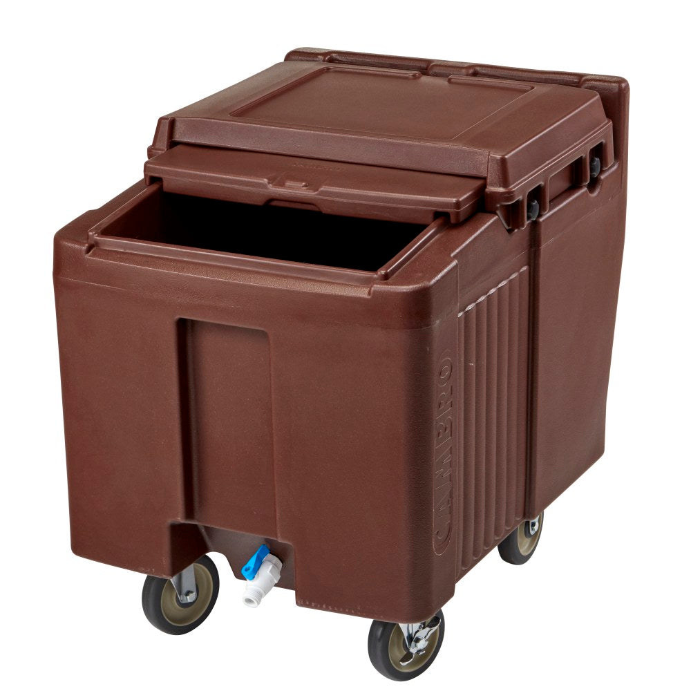 Cambro SlidingLid Ice Caddy, 125-Lb Capacity, Dark Brown