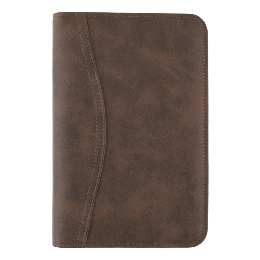 AT-A-GLANCE Simulated Leather Starter Set With Daily/Weekly Planning Pages, Distressed Brown
