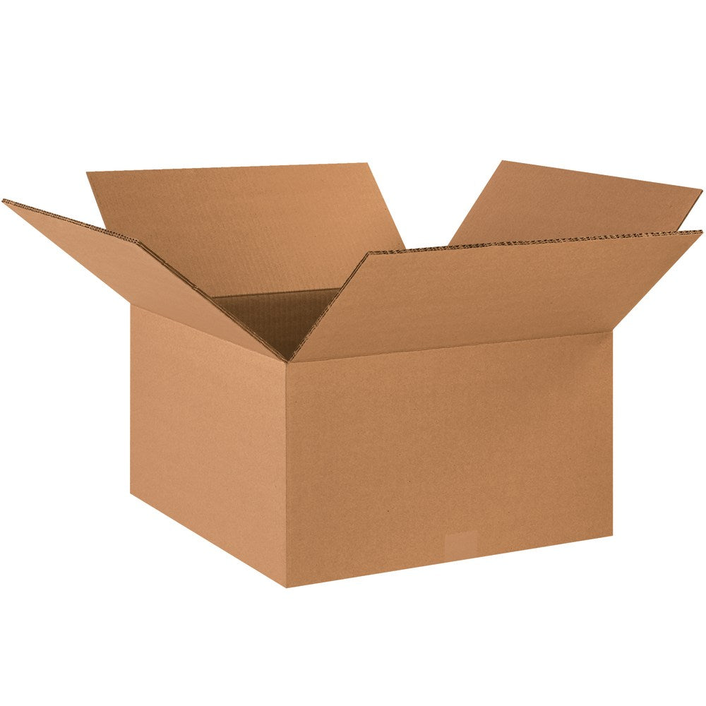 Partners Brand Double-Wall Heavy-Duty Corrugated Cartons, 18in x 18in x 10in, Kraft, Box Of 15