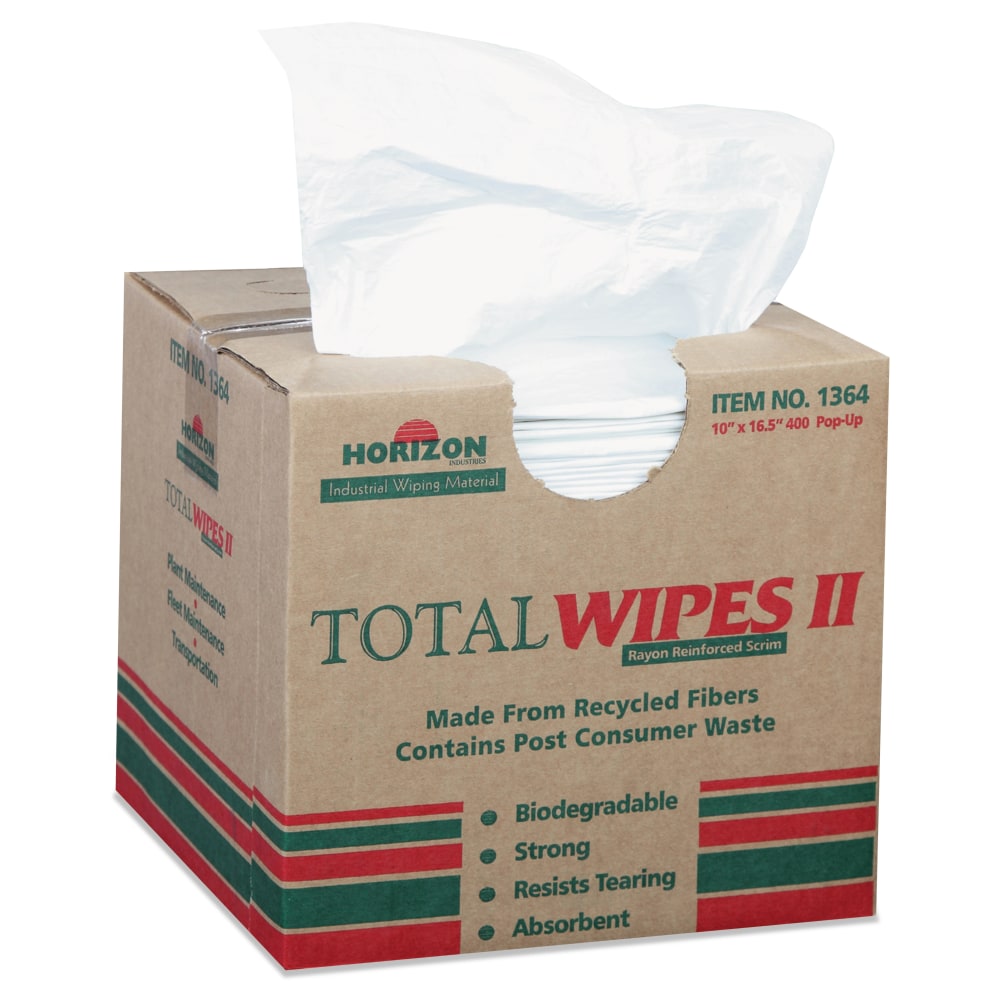 SKILCRAFT Total Wipes II Machinery Wiping Towels, 10in x 16-1/2in, Carton Of 400 Towels (AbilityOne 7920013701364)