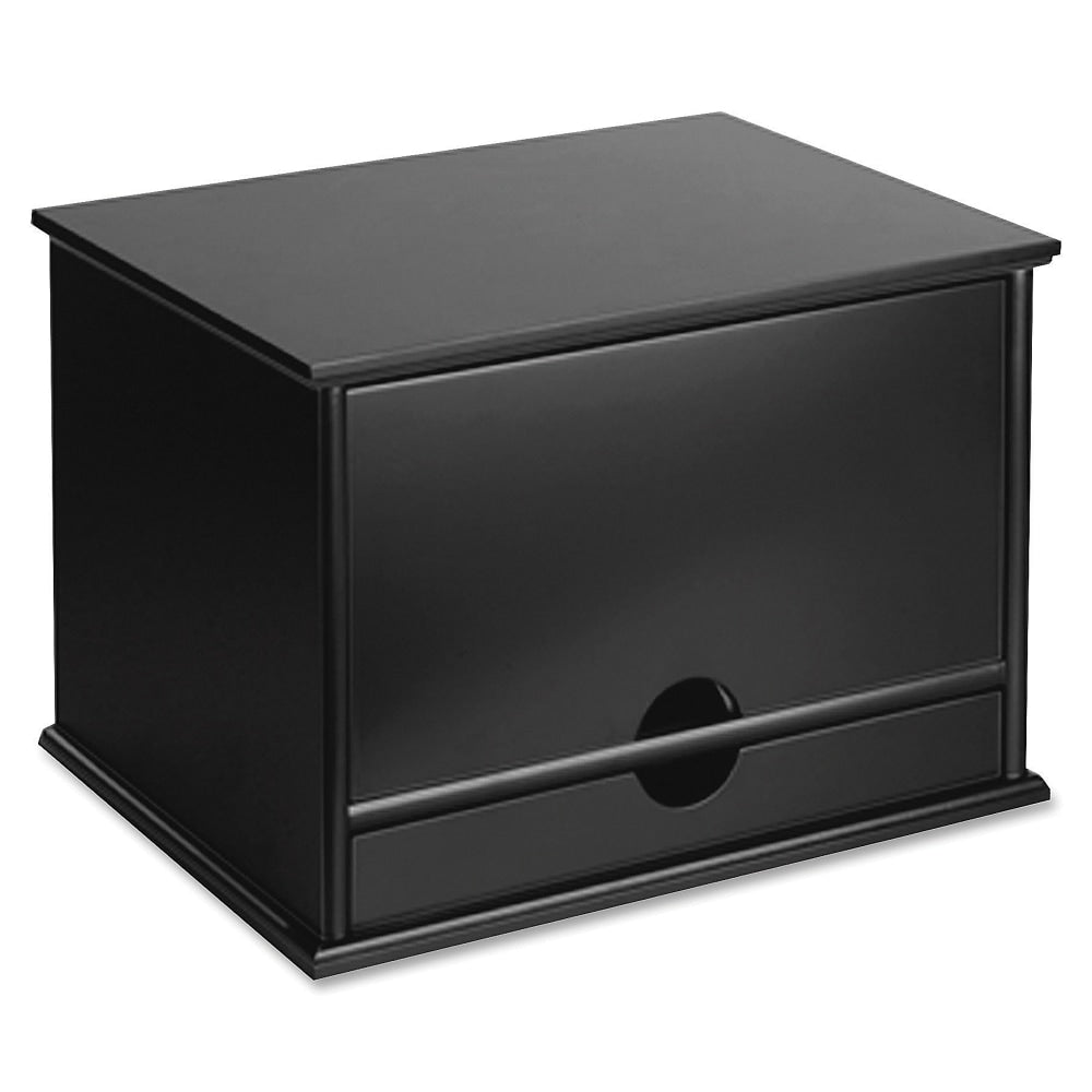 Victor Midnight Black Collection Wood Desktop Organizer, 14in H x 10.75in W x 9.75in D, Midnight Black