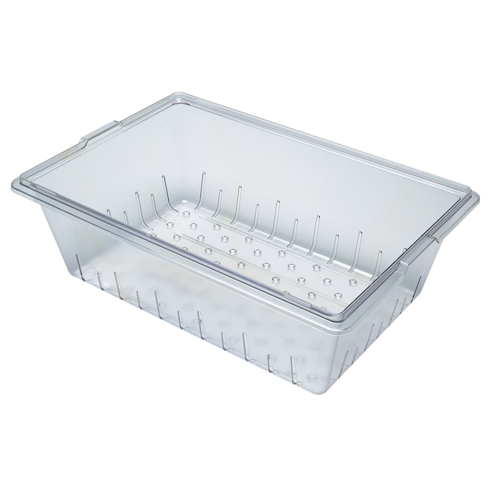 Cambro Camwear Food Box Colander Pans, 5-1/4inH x 18inW x 26inD, Clear, Set Of 6 Pans