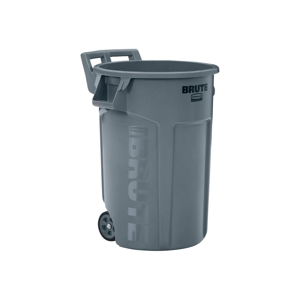 Rubbermaid Commercial Vented Wheeled Brute Container - 44 gal Capacity - Wheels, Ergonomic Handle, Vented - 35.8in x 27.6in- Resin - Gray - 1 Each