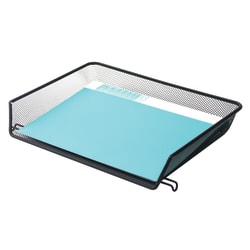 Office Depot Brand Mesh Self-Stacking Side-Loading Letter Tray, Black