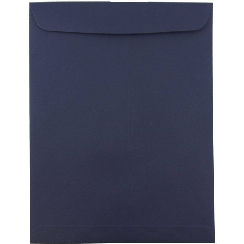 JAM Paper Open-End 10in x 13in Catalog Envelopes, Gummed Closure, Navy Blue, Pack Of 25