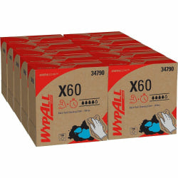 Kimberly-Clark Professional Wipers WypAll X60 Pop-Up Box, 9 1/10in x 16 4/5in, Box Of 118