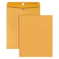 Office Depot Brand Manila Envelopes, 11-1/2in x 14-1/2in, Clasp Closure, Brown Kraft, Box Of 100