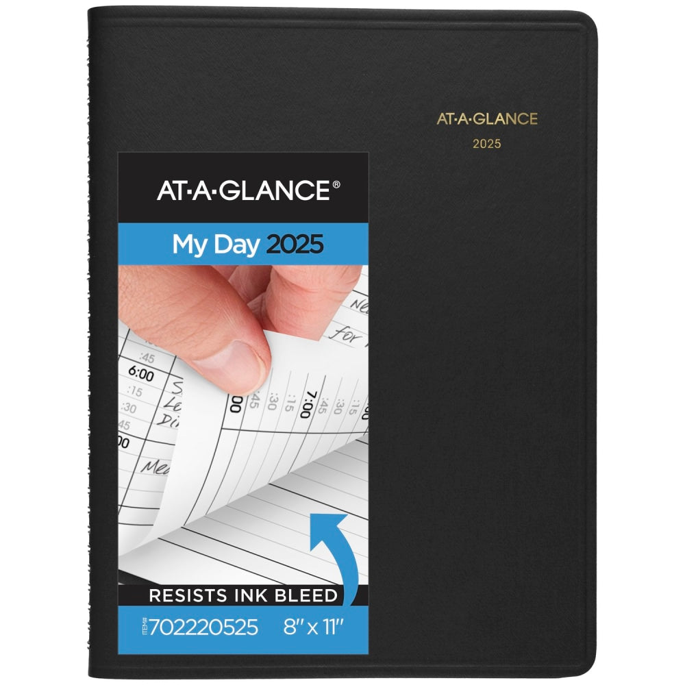 2025 AT-A-GLANCE 2-Person Daily Appointment Book, 8in x 11in, Black, January To December, 7022205
