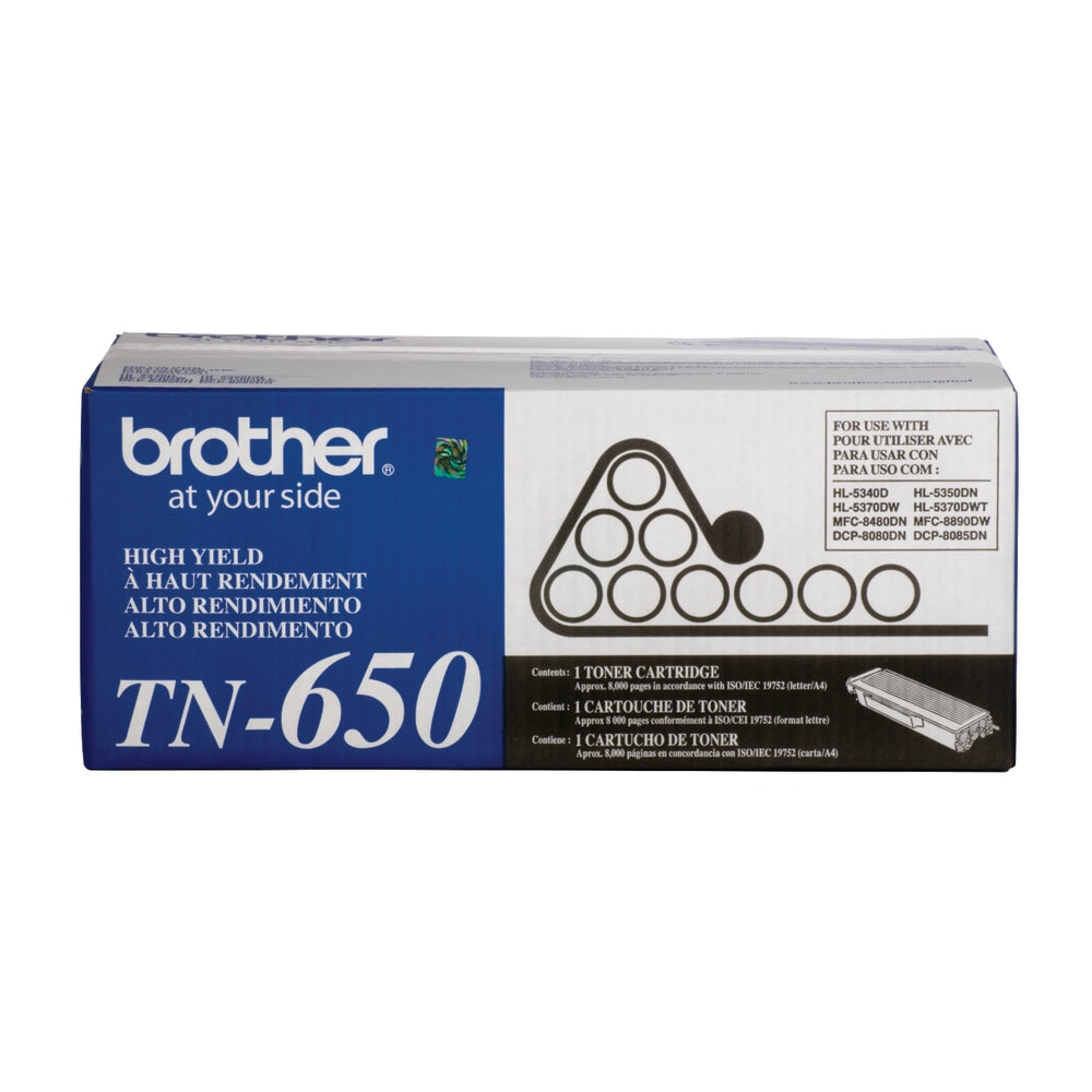 Brother TN-650 Black High Yield Toner Cartridge, TN-650BK