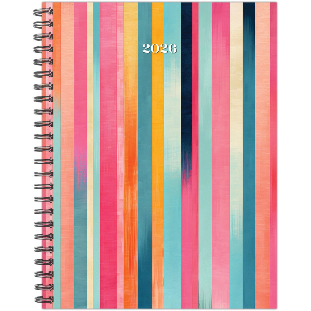 2026 Willow Creek Press Softcover Weekly/Monthly Planner, 6-1/2in x 8-1/2in, Happy Stripe, January To December, 56677