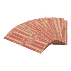 PAP-R Flat Coin Wrappers - Total $0.50 in 50 Coins of 1cents Denomination - Heavy Duty - Paper - Red, 1000/Pack