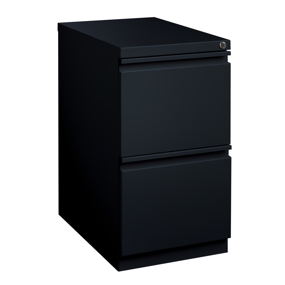 WorkPro 23inD Vertical 2-Drawer Mobile Pedestal File Cabinet, Black