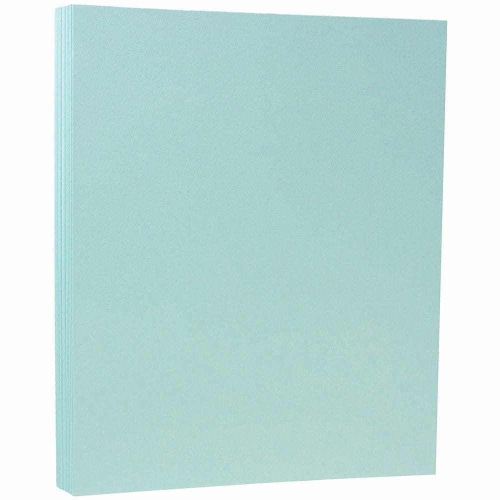 JAM Paper Card Stock, Seafoam Aqua Blue, Letter (8.5in x 11in), 100 Lb, Pack Of 50