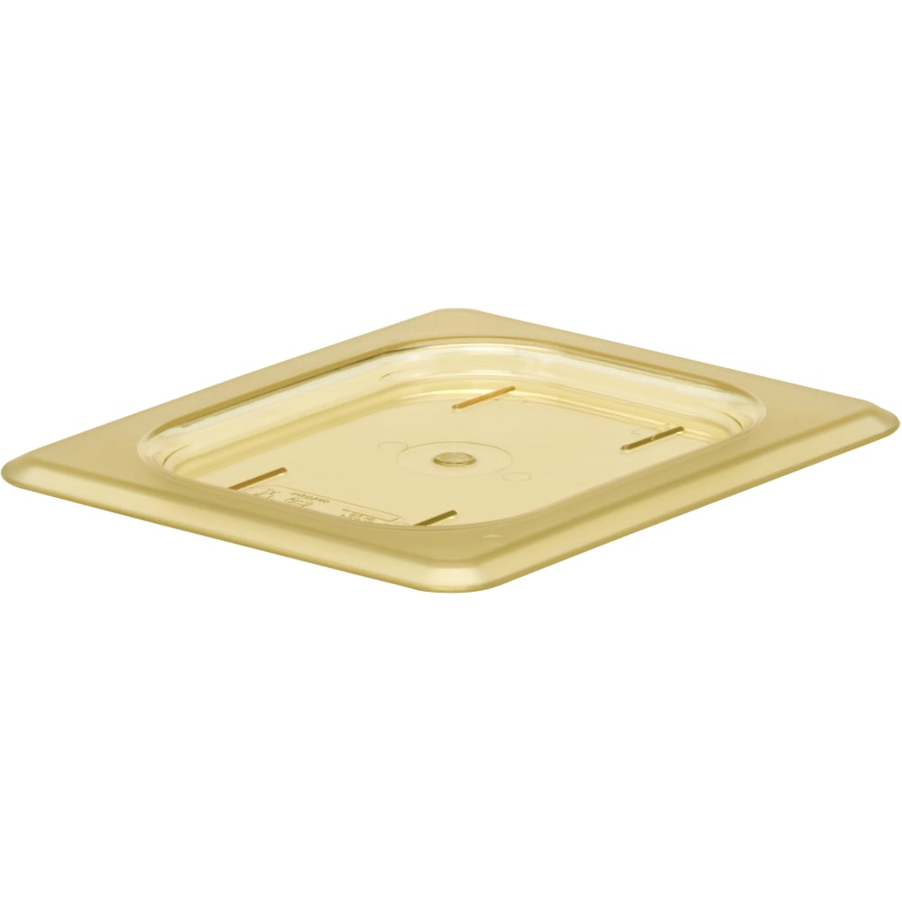 Cambro H-Pan High-Heat GN 1/8 Flat Covers, 3/8inH x 5-1/4inW x 6-3/8inD, Amber, Pack Of 6 Covers