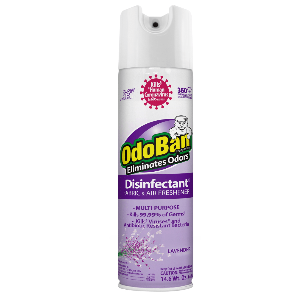 OdoBan Odor Eliminator Disinfectant 360 deg. Spray, Lavender Scent, 14.6 Oz