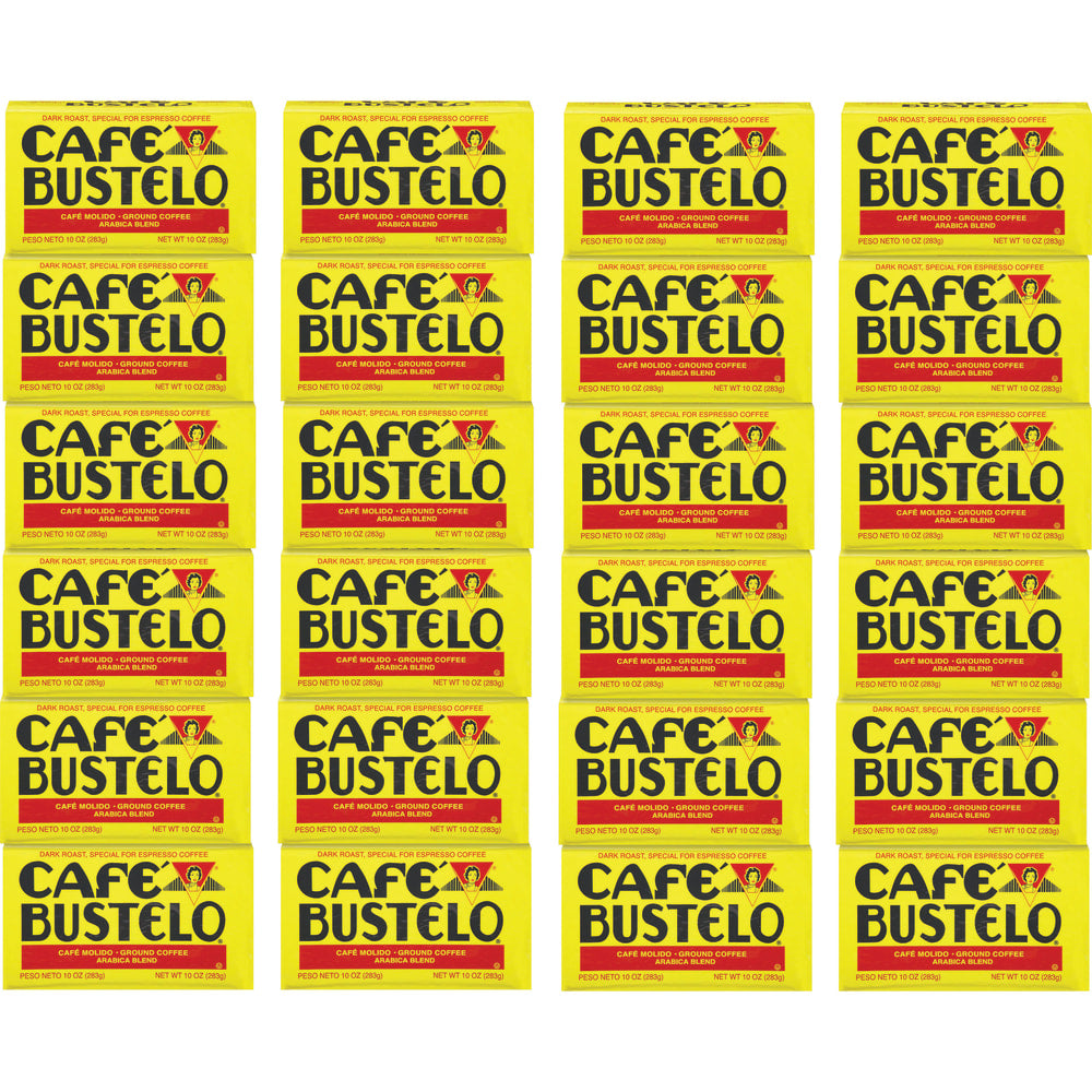 Cafe Bustelo Caf Bustelo Arabica Ground Canister Coffee, Dark Roast, 10 Oz, Case Of 24 Canisters