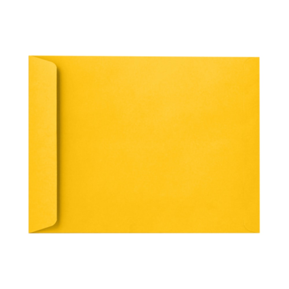 LUX Open-End 9in x 12in Envelopes, Peel & Press Closure, Sunflower Yellow, Pack Of 250