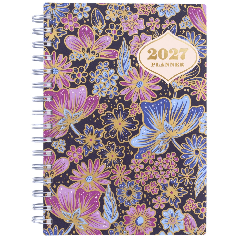 CatCoq for Mead 2027 Weekly Monthly Planner, Retro Flower, Small, 5 1/2in x 8 1/2in