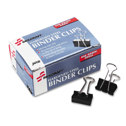 SKILCRAFT Binder Clips, 1/4in, Black/Silver, Box Of 12 (AbilityOne 7510 00 282 8201)