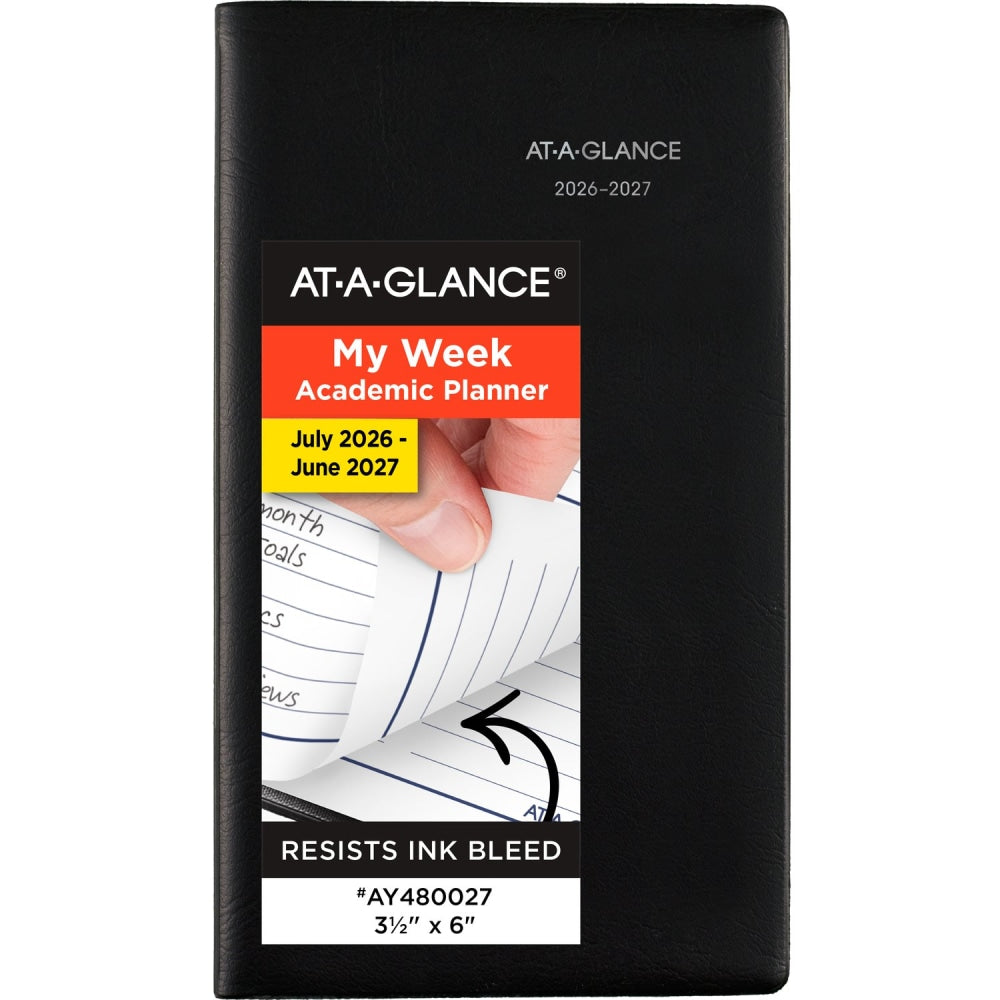AT-A-GLANCE DayMinder Academic 2026-2027 Weekly Planner, Black, Pocket, 3 1/2in x 6in