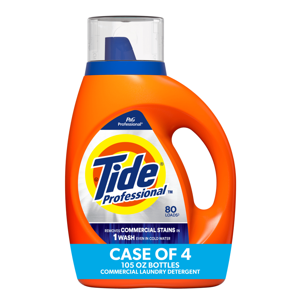 Tide Professional Liquid Laundry Detergent, Floral, 105 Fl Oz, Pack Of 4 Bottles