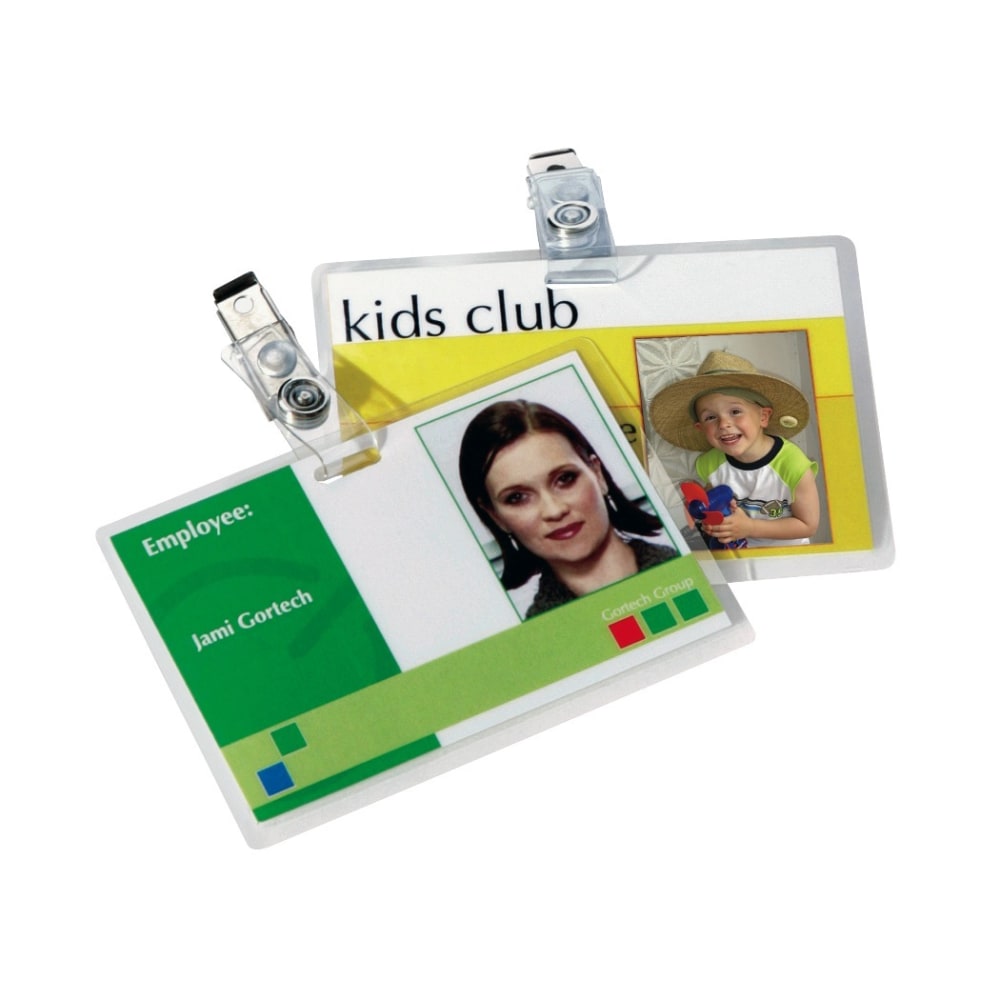 Fellowes Punched ID Card/Clip Glossy Laminating Pouches - 3.88inx 5 mil Thickness - Glossy -  - 52033, 25/Pack