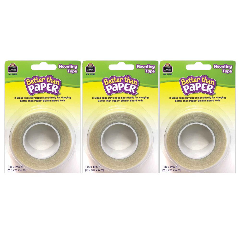 Teacher Created Resources Better Than Paper Mounting Tape, 1in x 19.6ft, 3 Rolls