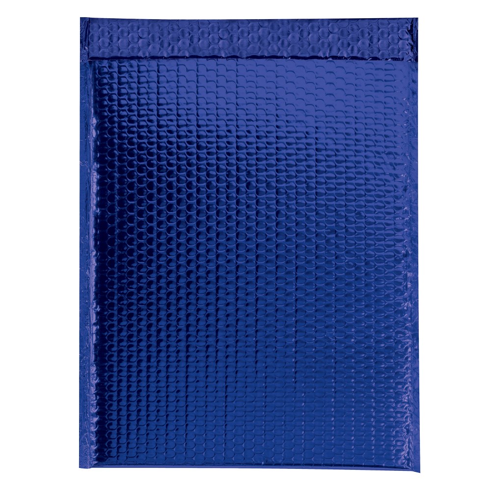 Partners Brand Blue Glamour Bubble Mailers 13in x 17 1/2in, Pack of 100