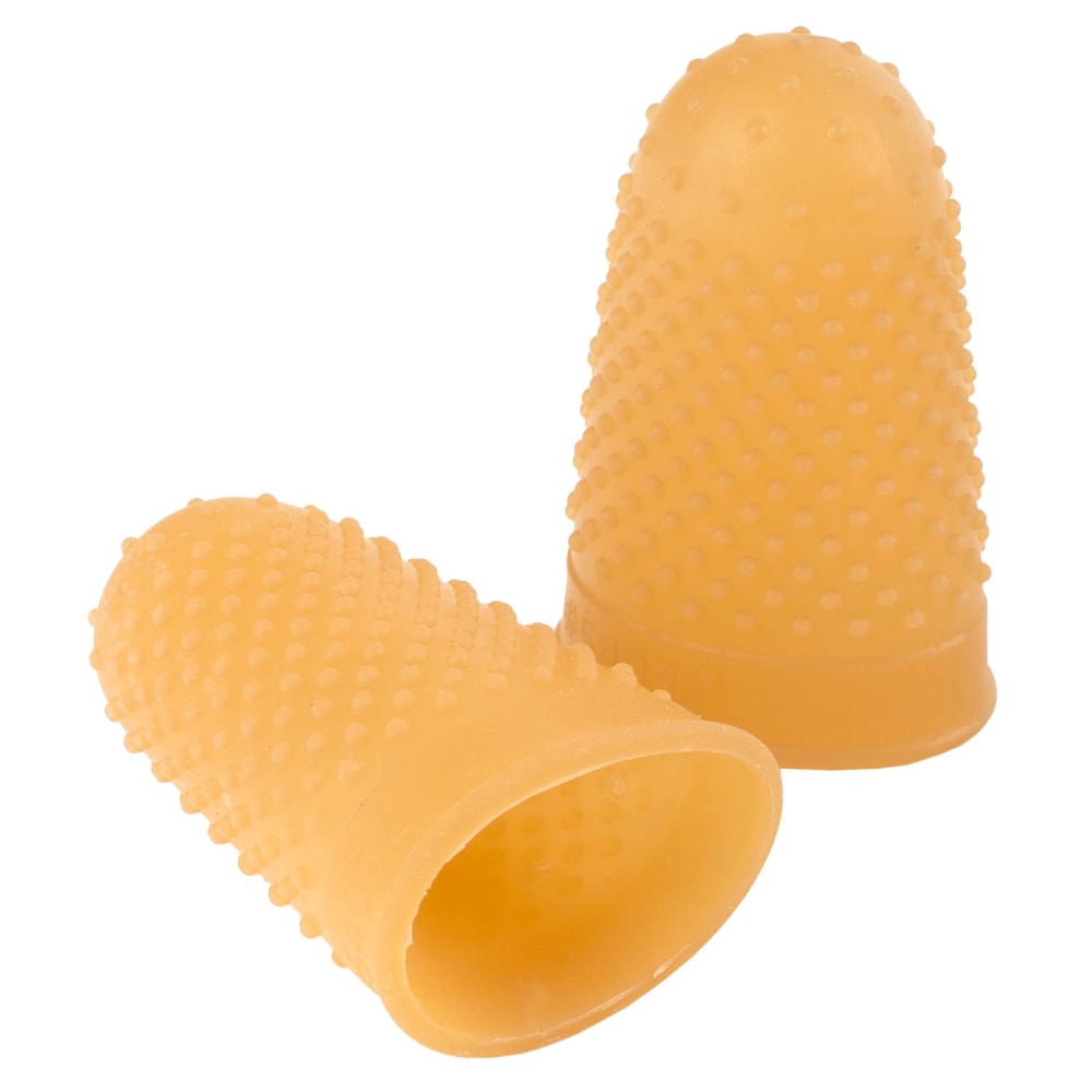 Swingline Rubber Fingertips, #12, 11/16in Diameter, Amber, Box Of 12